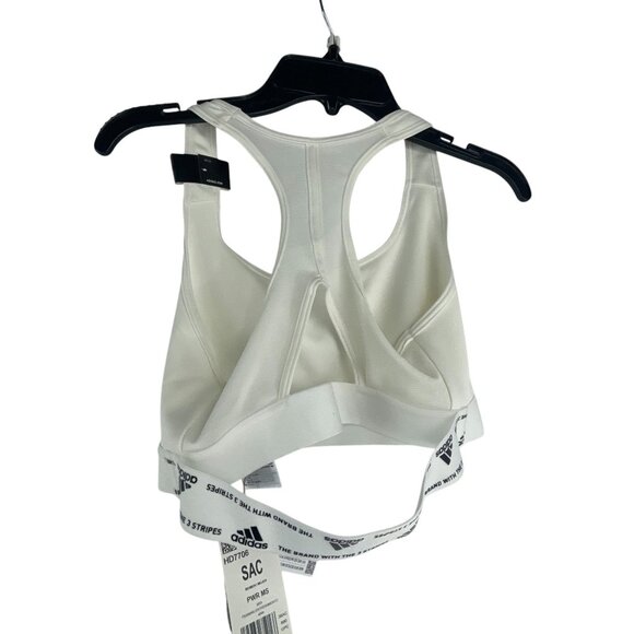 Adidas NWT Women's Power MS Training Sports Bra 36AC White Racerback Workout - Picture 7 of 9